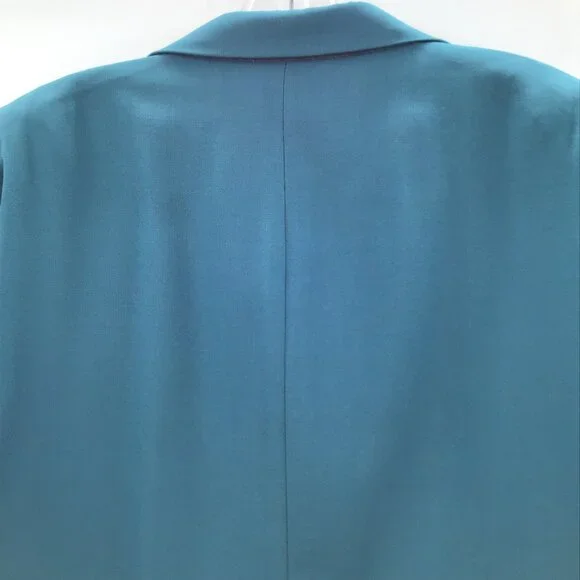 Vintage 46L Men's Teal Blue Blazer Jacket Vented Single Breasted Fully Lined - Picture 4 of 13